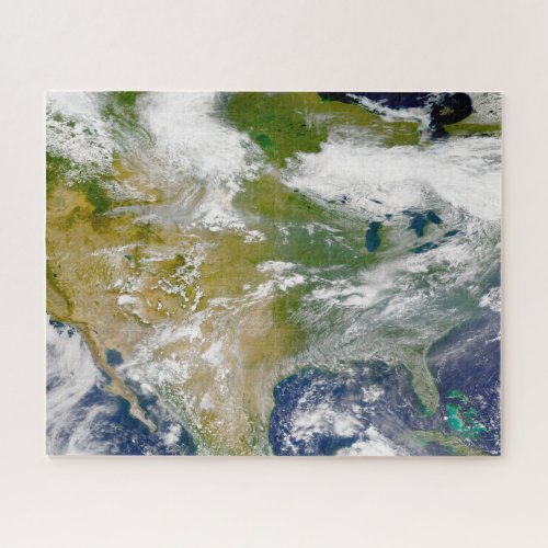 North America With Smoke Visible In Locations Jigsaw Puzzle