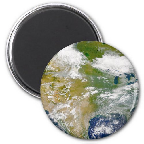 North America With Smoke Visible In Locations Magnet