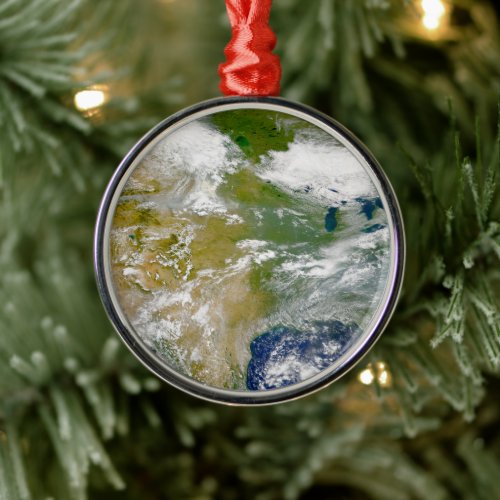 North America With Smoke Visible In Locations Metal Ornament