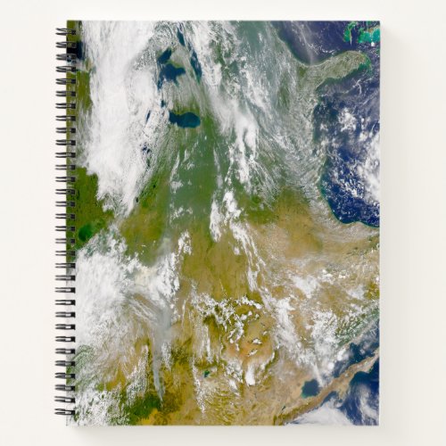 North America With Smoke Visible In Locations Notebook