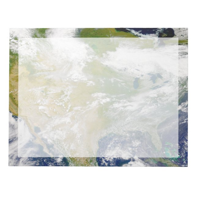 North America With Smoke Visible In Locations. Notepad (Front)
