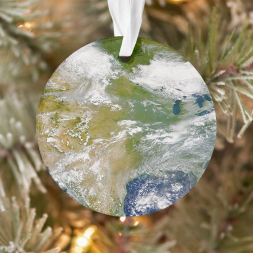 North America With Smoke Visible In Locations Ornament