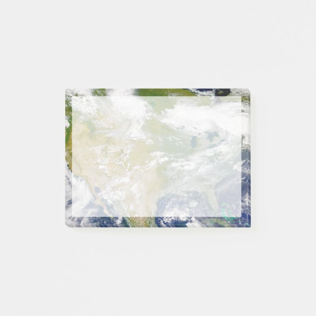 North America With Smoke Visible In Locations. Post-it Notes (Front)