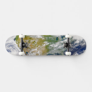 North America With Smoke Visible In Locations. Skateboard