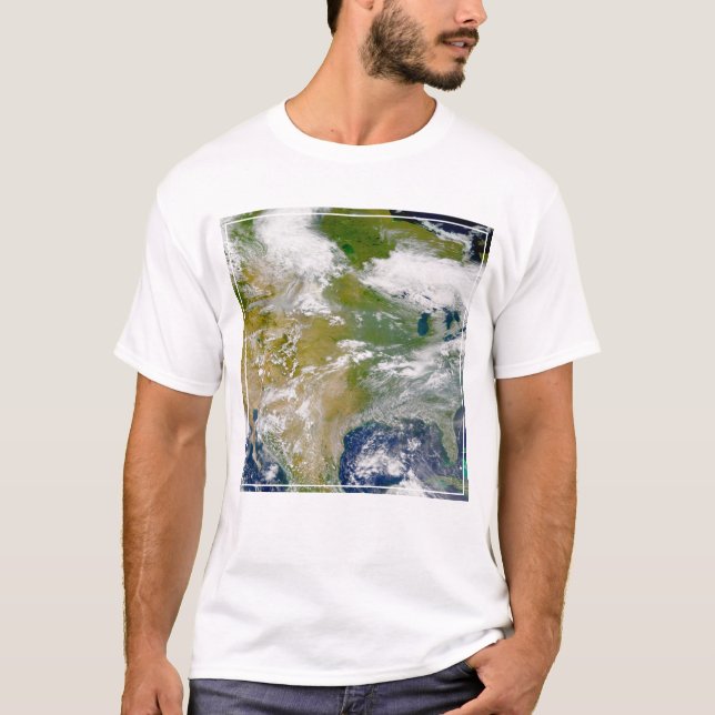 North America With Smoke Visible In Locations. T-Shirt (Front)