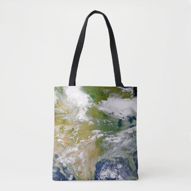 North America With Smoke Visible In Locations. Tote Bag (Front)