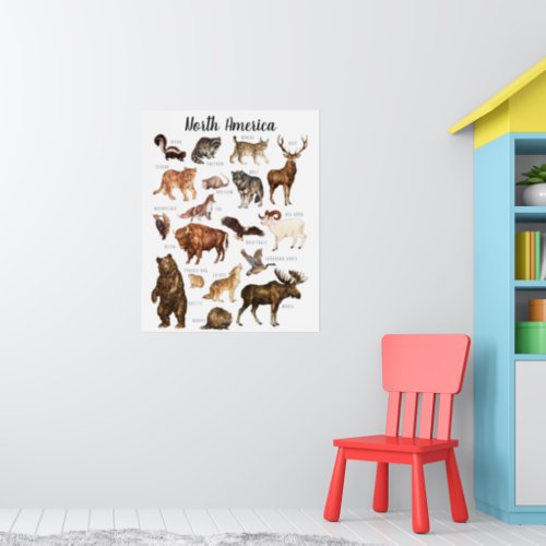 North American Animals  Education Classroom Poster