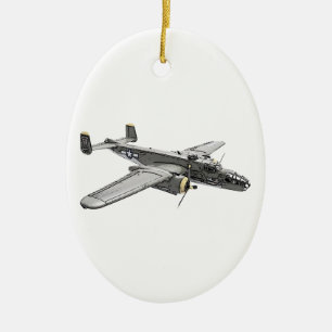 North American B-25 Mitchell bomber Ceramic Ornament