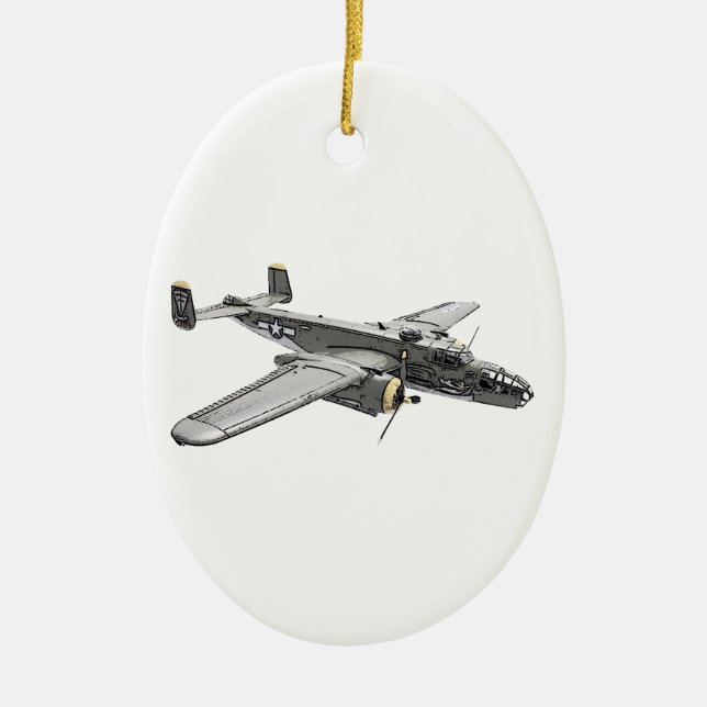 North American B-25 Mitchell bomber Ceramic Ornament (Front)