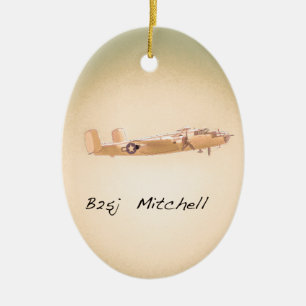 North American B 25 Mitchell Ceramic Ornament