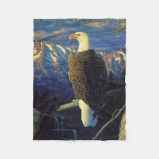 North American Bald Eagle & Mountains Fleece Blanket