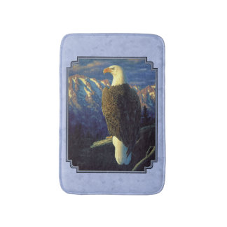 North American Bald Eagle Sky Blue Bathroom Mat