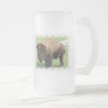 North American Bison Frosted Beer Mug