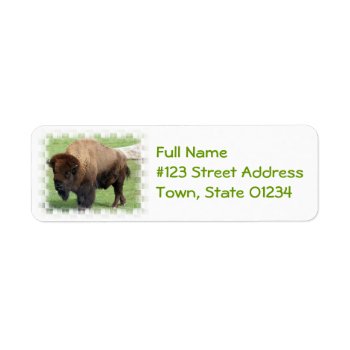 North American Bison Return Address Label by WildlifeAnimals at Zazzle