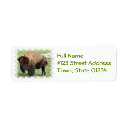 North American Bison Return Address Label
