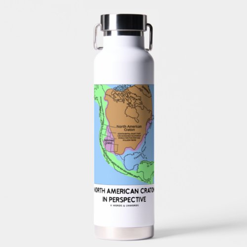 North American Craton In Perspective Water Bottle