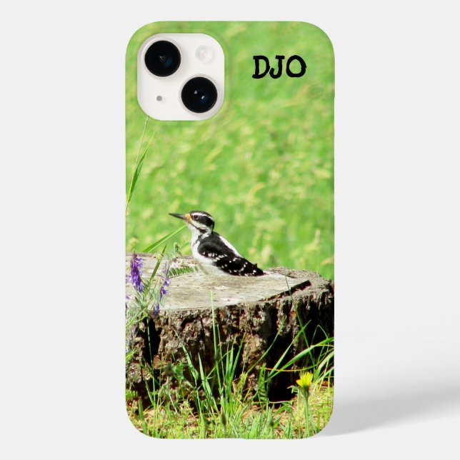 North American Downy Woodpecker your initials Case-Mate iPhone Case (Back)