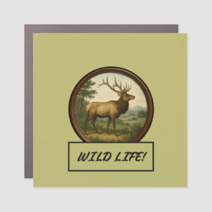 North American Elk Dark Khaki Car/Truck Magnet