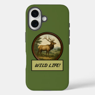 North American Elk Dark Olive Green iPhone Case
