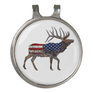North American Elk Golf Hat Clip