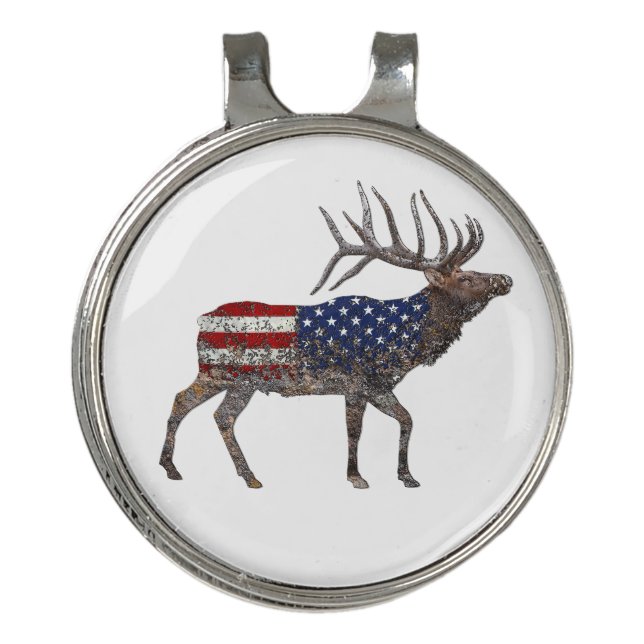 North American Elk Golf Hat Clip (Front)