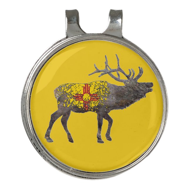 North American Elk  New Mexico Golf Hat Clip (Front)
