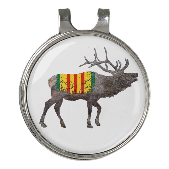 North American Elk  Vietnam Veteran Golf Hat Clip (Front)