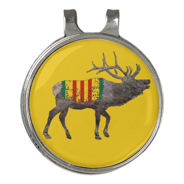 North American Elk  Vietnam Veteran Golf Hat Clip (Front)
