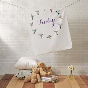 North American Hummingbirds Custom Baby Blanket