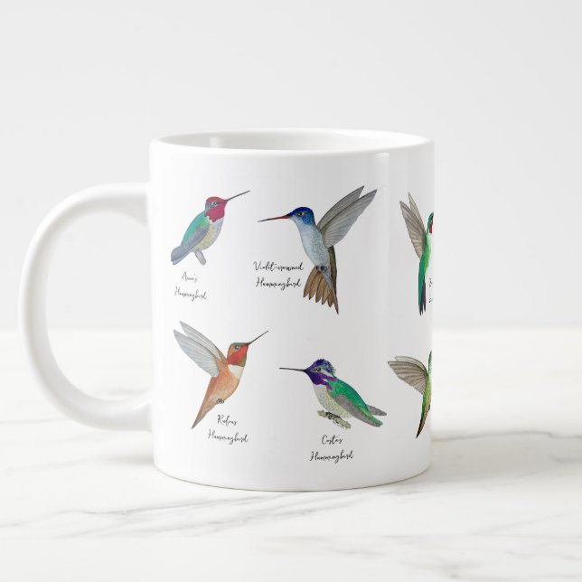 North American Hummingbirds Giant Coffee Mug (Left)