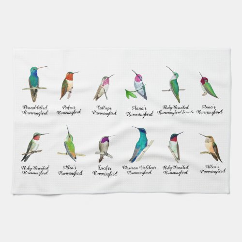 North American Hummingbirds Kitchen Towel