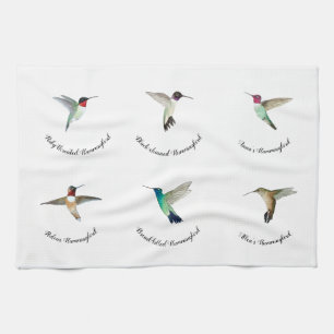 North American Hummingbirds Kitchen Towel