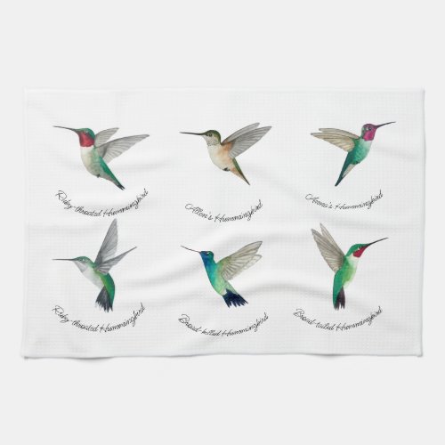 North American Hummingbirds Kitchen Towel