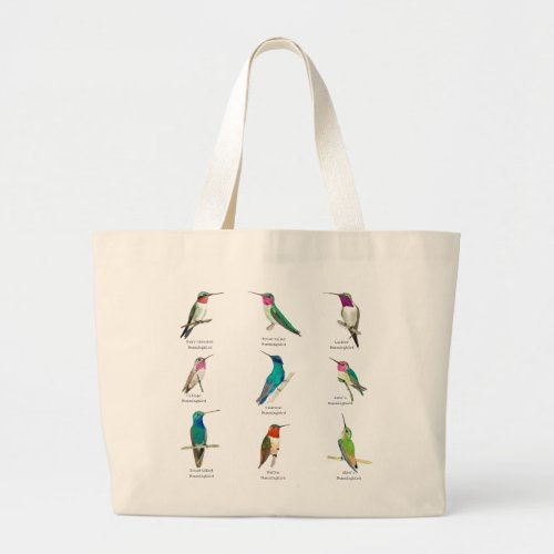North American Hummingbirds Large Tote Bag