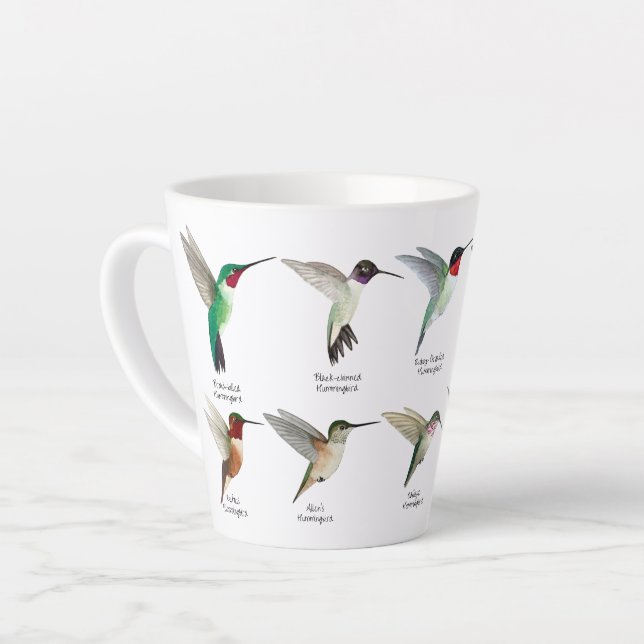 North American Hummingbirds Latte Mug (Left Angle)