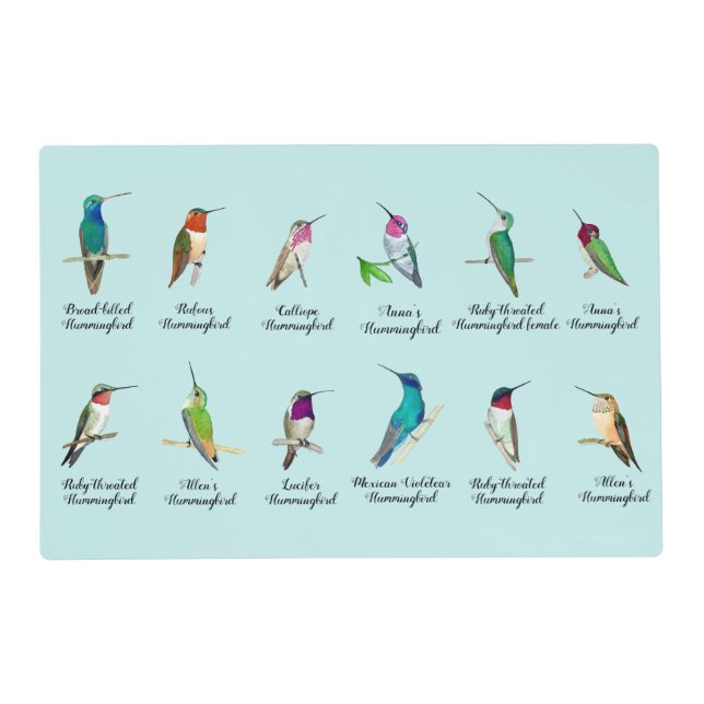 North American Hummingbirds  Placemat (Front)