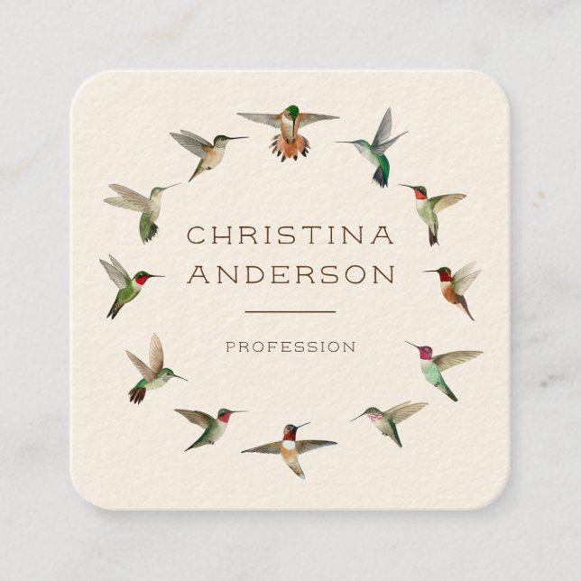 North American Hummingbirds  Square Business Card (Front)