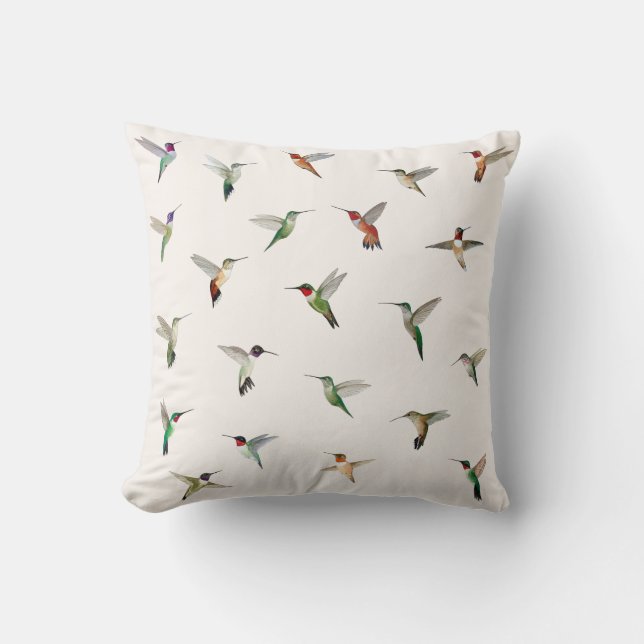 North American Hummingbirds Throw Pillow (Front)