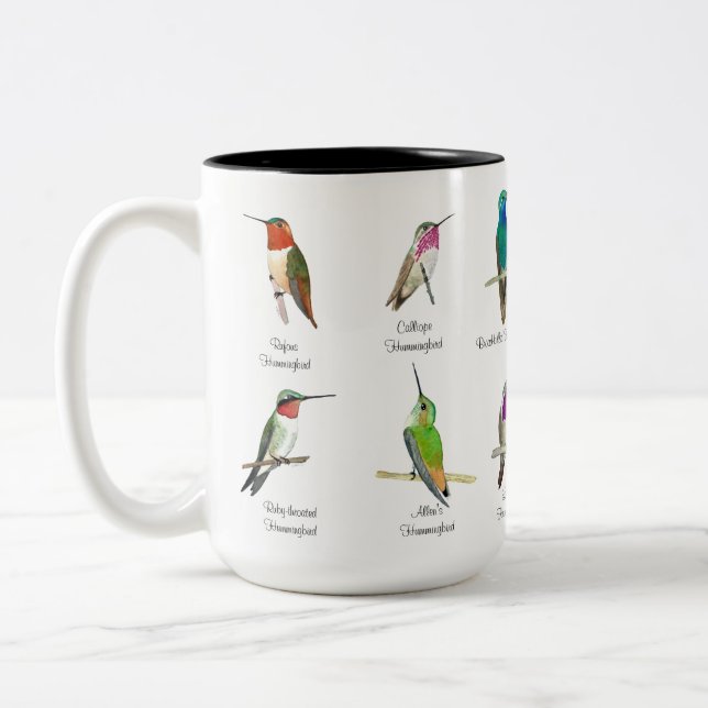 North American Hummingbirds Two-Tone Coffee Mug (Left)