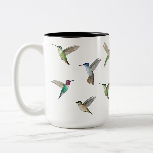 North American Hummingbirds Two-Tone Coffee Mug (Left)
