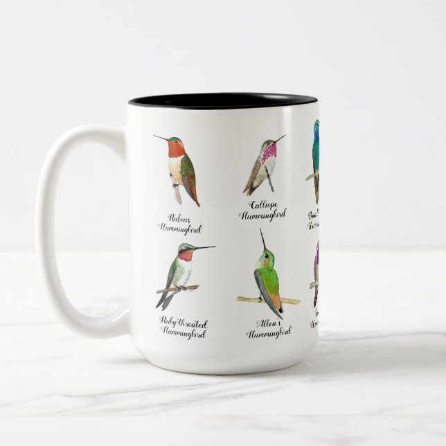 North American Hummingbirds Two-Tone Coffee Mug (Left)