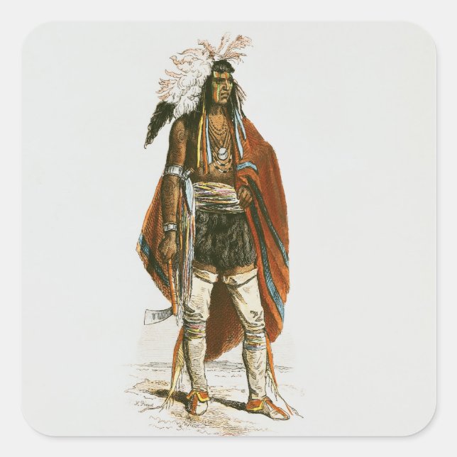 North American Indian Square Sticker (Front)