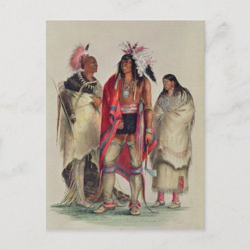 North American Indians c1832 Postcard