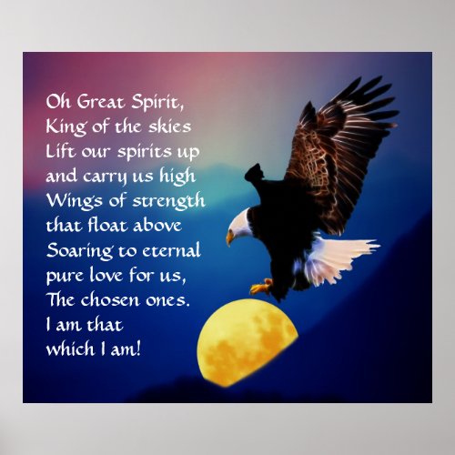 North American Native Indian Prayer Poster