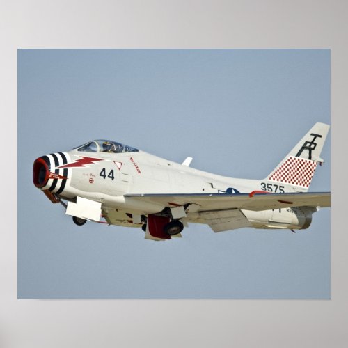 North American Naval FJ2 Fury Jet Fighter flying Poster
