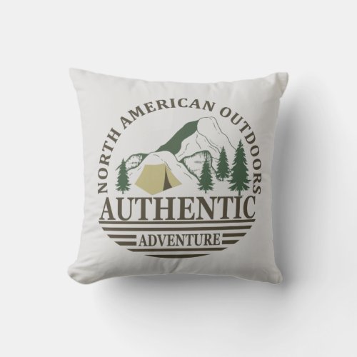north american outdoors adventure authentic throw pillow