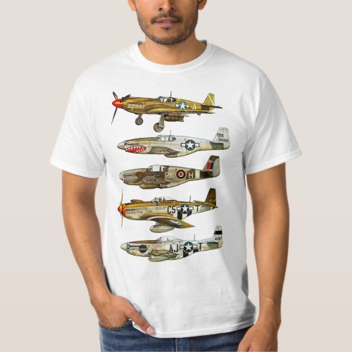 North American P_51 Mustang WW2 Fighter T_Shirt