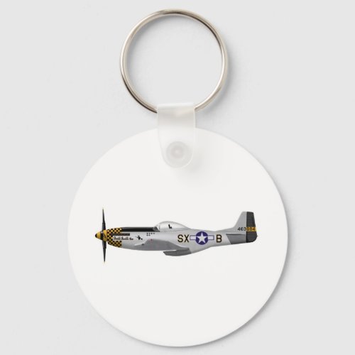 North American P_51D Mustang Double Trouble Two Keychain