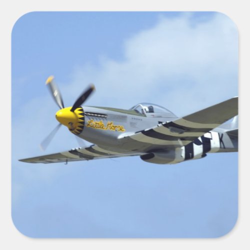 North American P_51D Mustang Little Horse Square Sticker