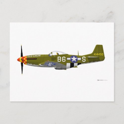 North American P_51D Mustang Old Crow Postcard